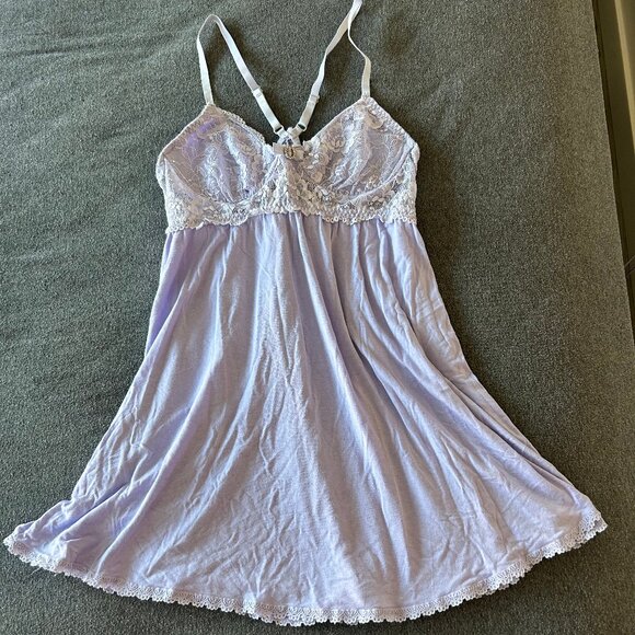 Lavender Lace Lingerie Slip - Picture 1 of 7